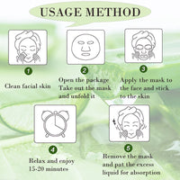 KAYZON Face Masks Skincare, Daily Care Facial Sheet Mask Pack, Aloe Vera Skincare Hydrating & Nourishing & Natural Ingredients for All Skin Types Moisturizing Essence Skincare (10pcs)