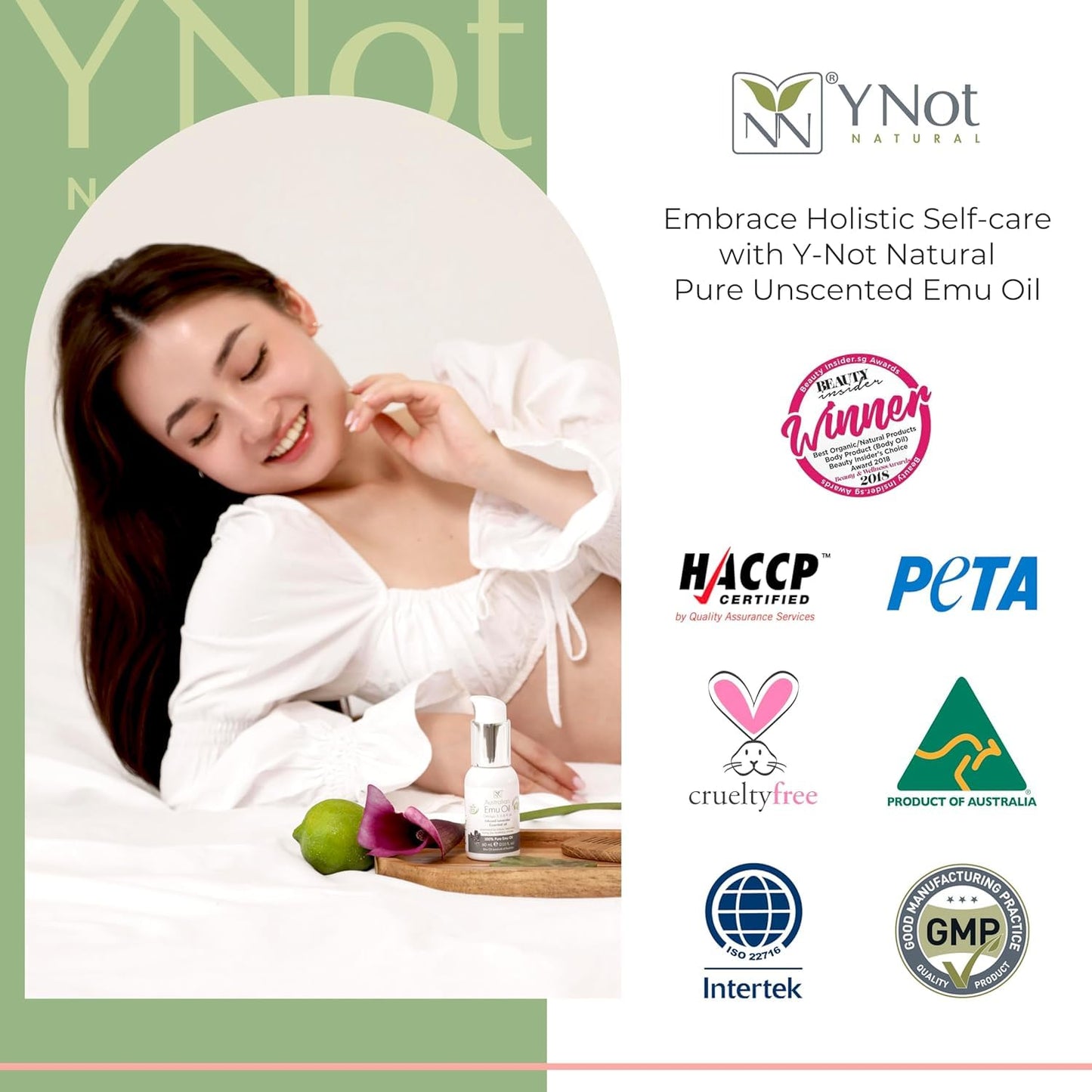 Y Not Natural Emu Oil for Skin & Hair - Scalp, Nails, Hair, Face and Body Oil Infused with Omega 3, 6, 9, Vitamins, & Minerals - 60mL Unscented Body & Face Serum for Fine Lines, Stretch Marks, Dry Lips & Cuticles