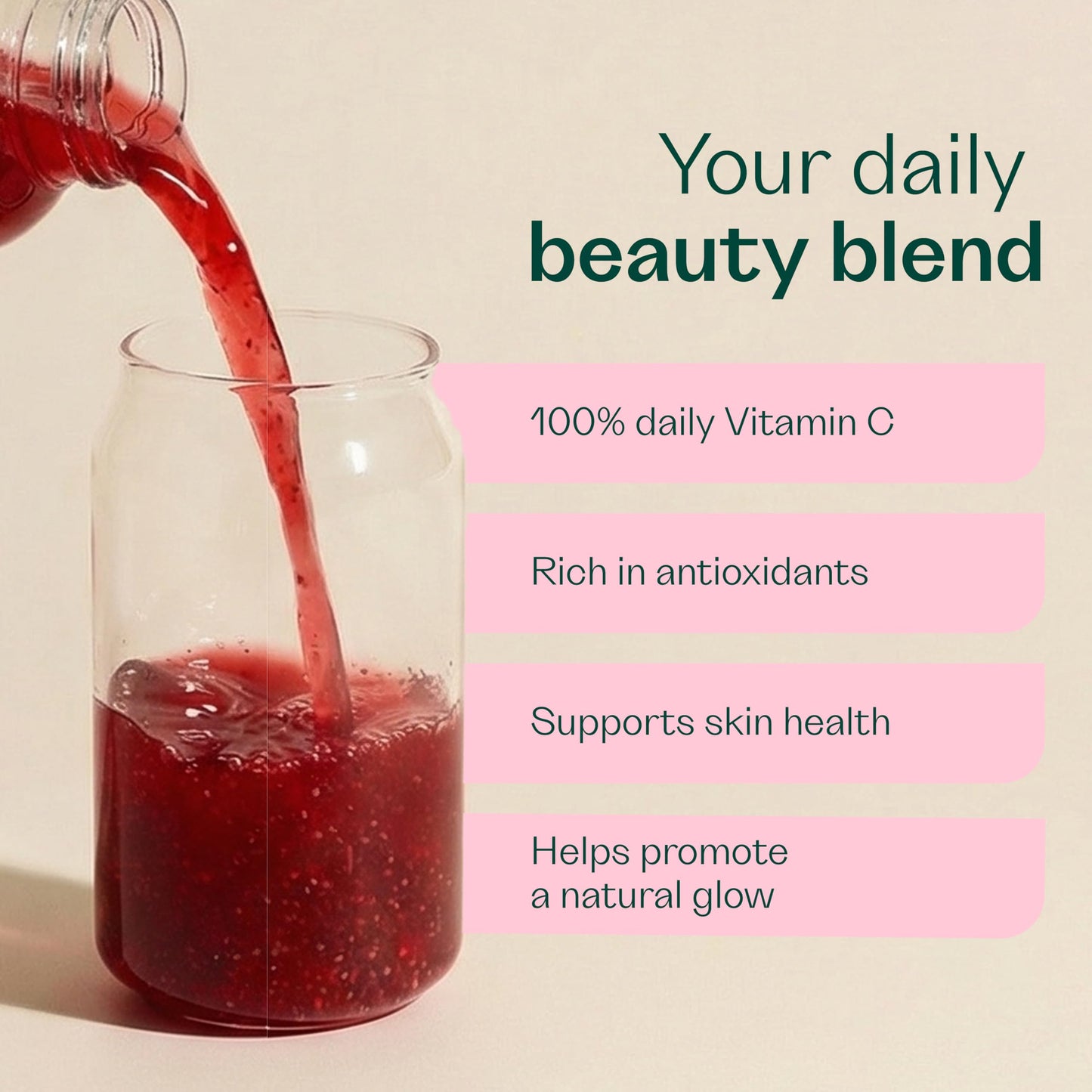 Rheal Berry Beauty 150 g, Organic Daily Beauty Superfoods Powder – Antioxidant‑Rich Blend with Açai, Blueberry & Acerola Cherry – Supports Skin, Hair & Nails – Gluten‑Free, Vegan – 30 Servings