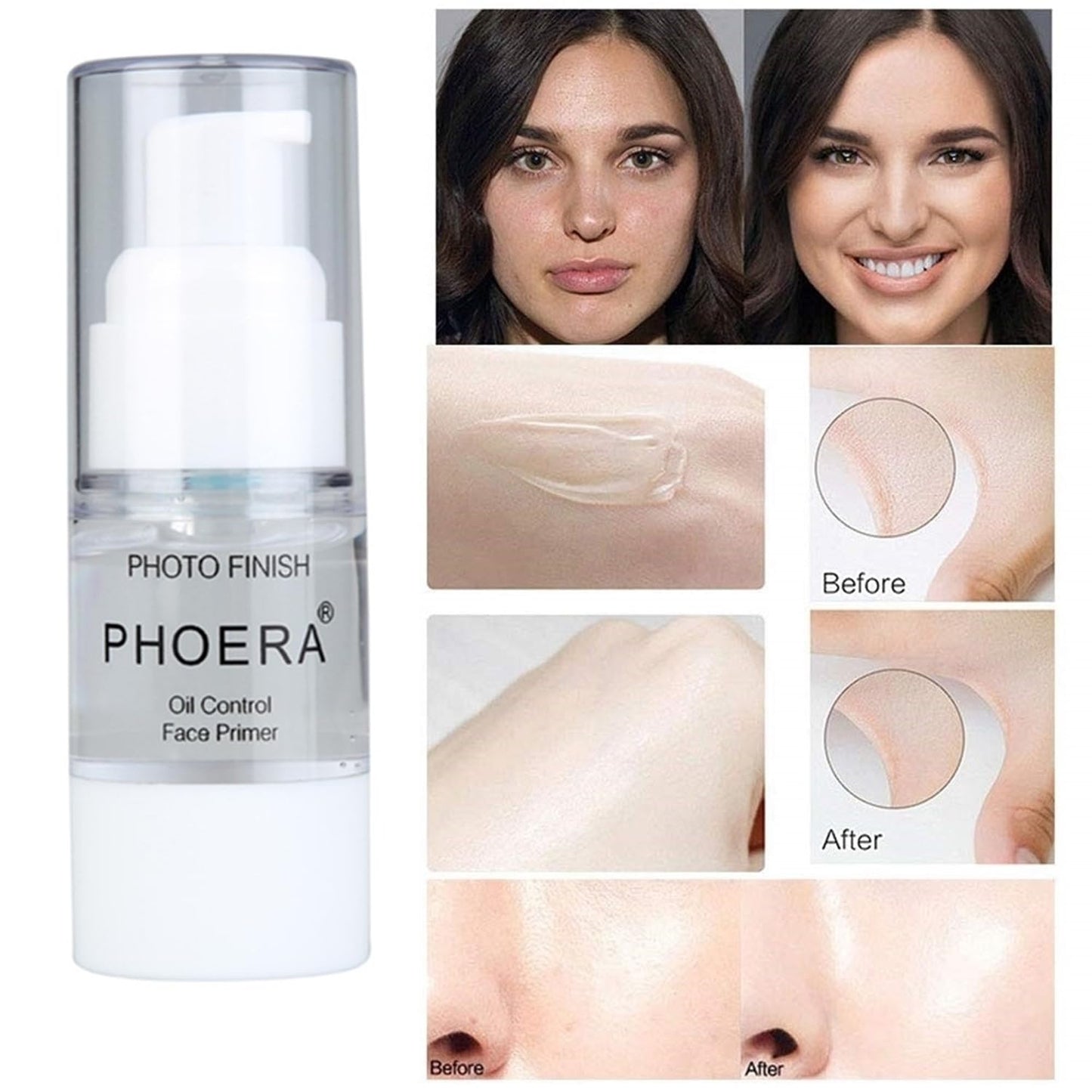 HOPHAT 2Pcs Makeup Primer For PHOERA All Matte Oil Free Full Coverage Foundation Base Long Lasting Hydrating Smoothing Moisturizing Makeup Base Matte Face Foundation Primer (#2pcs 18ml)