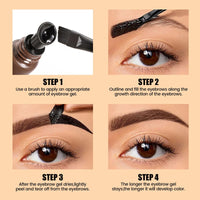 ShunJian Tat/too Eye Brow Peel Off,Peel Off Eyebrow Gel Tint,Semi-Permanent Colour Eyebrow Dye,Eye Brow Glue,Brow Gel,Waterproof & Long-Lasting,Dual-Head Design,Suitable for Everyone(02# Espresso)