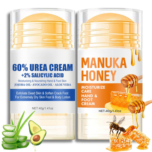 Trendyfave 2Pcs Urea and Honey Foot Cream, Hand & Foot Cream for Very Dry Feet & Hands, Cracked Heel Repair Cream, Hard Skin Remover (Pack of 2, Honey & Urea)