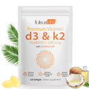 mysemgshuo 120 Count Vitamin D3& Vitamin K2, Vitamin D3 K2 Softgel (MK-7), Vegan Vitamin D3 K2 Supplement, Free of GMO, Gluten, Soy (B)