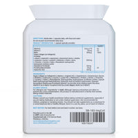 swiss bioenergetics Vegan Collagen & Hyaluronic Acid Complex - 60 Capsules - Effective Skin, Hair & Nails Formula with 500mg of Vollagen in The Exact Amino ratios of Human Collagen - D-Biotin, Seaweed, Vitamins E&C