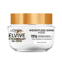 L'Oreal Paris L'Oréal Paris Hair Mask For Normal To Dry Hair, Elvive Extraordinary Oil Coconut Treatment, Intense Nourishment and Satin Shine With Fine Coconut Oil, Weightless Leave-In Conditioner For Soft Hair
