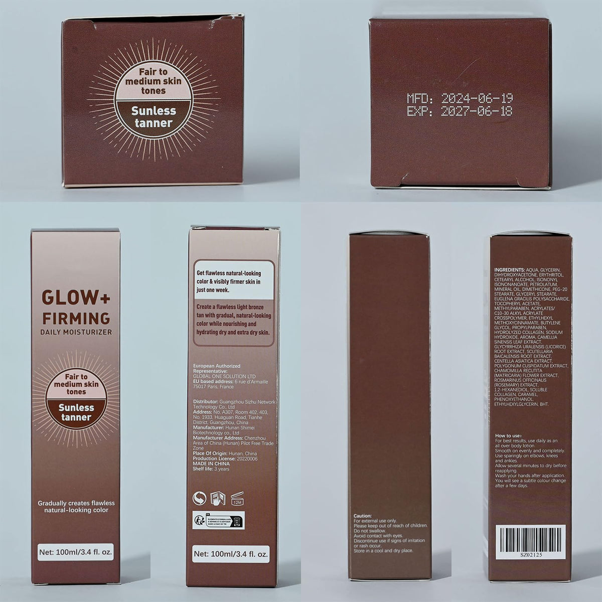 AWHXJLY Intensive Tanning Gel, Daily Moisturizer for Sunless Tanner, Natural Tanning Accelerator Cream, Gradually Creates Flawless Natural Looking Color