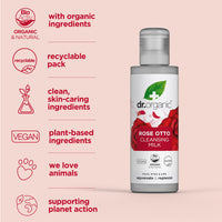DR ORGANIC Dr Organic Rose Otto Cleansing Milk, Restoring, Mature Skin, Mens, Womens, Natural, Vegan, Cruelty-Free, Paraben & SLS-Free, Organic, 150ml, Packaging may vary