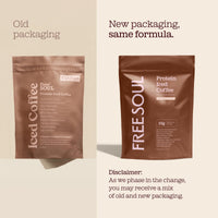 Protein Iced Coffee | 19g Protein & 80mg Caffeine per Serving | Only 97Kcal | Low Calorie + High Protein | Whey Protein & Pea Protein Isolate Blend + Digestive Enzymes | Café Frappé | Free Soul