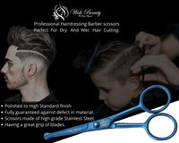 wish beauty,the royal elegance wishbeauty Kids Safety Round Tip & Curved Hair Scissors - Professional Salon Barber Scissors for Baby (Blue, 4.5")
