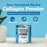 Protein Rebel - Run Easy Marine Collagen Powder for Running, Joint Support - Unflavoured Powder Collagen for Joints, Skin, Hair and Nails, Ideal for Athletes and Active Lifestyles - (100g)