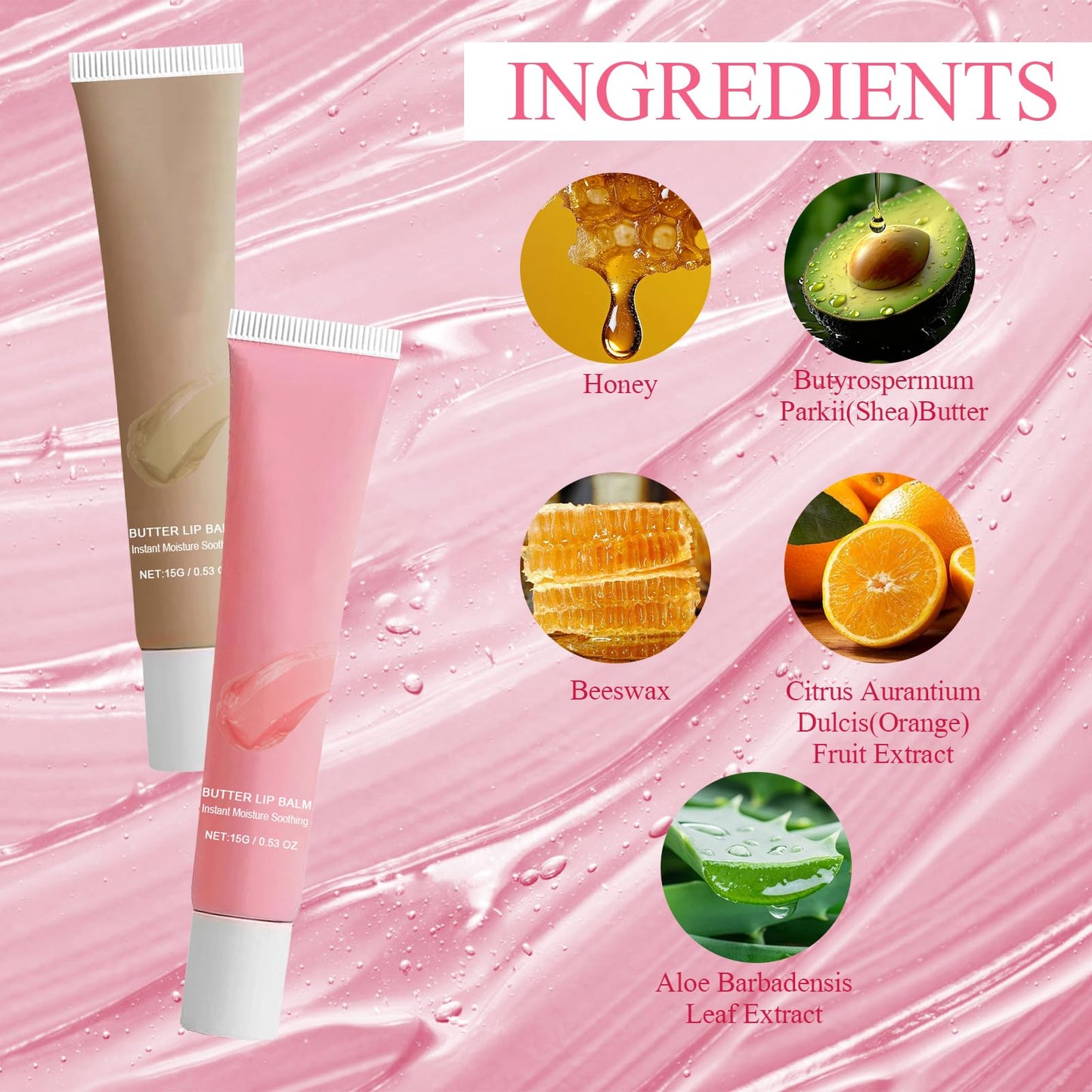Sum-mer Fridays Lip Butter Balm, 2pcs Summer Lip Balm Vanilla,Lip Balm Cherry,Lip Gloss, Lip Balm Set Conditioning Lip Mask for Dry and Chapped Lips,Moisturizing and Shining
