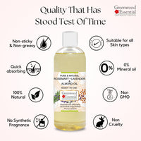 Greenwood Essential Rosemary Lavender and Almond Oil for Healthy Hair and Scalp Massage- Pure and Natural 200ml (6.76oz)