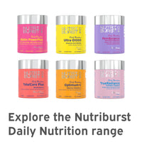 Nutriburst GreenVita - Super Greens Blend Gummies - Fruit + Veg + 100% Fruiting Bodies Mushrooms + 200 million Live Bacteria Cultures - Boosted with Vitamins - 1 Month Supply - Suitable for Vegans
