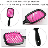 PRVCFZ 2PCS Unbrush Hair Brush, Massage Comb,Hairdressing Comb,Detangle Hair Brush for Women Men, and Kids, Great on Wet/Dry Hair Smoothing Massaging Detangling (Purple+Black）
