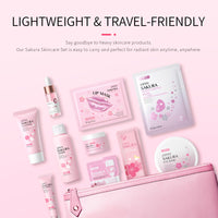 LAIKOU Skin Care for Teenage Girls, Sakura Skincare Set, Pamper Sets for Women Gifts, Facial Skin Care Sets & Kits - Face Serum, Face Cream, Sleep Mask, Eye Mask, Mud Mask, Lip Mask, 14PCS