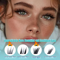 Obeyalash Cat Eye Cluster Lashes C Curl Wispy Lash Clusters Natural Look 144pcs Eyelash Individuals Fox Eye Lashes Individual Cluster DIY Eyelash Extensions