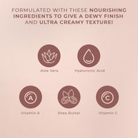 LUNA BY LISA JORDAN LUNA Silk Foundation in MEDIUM Shade - Contains Hyaluronic Acid, Vitamin C & A, Aloe Vera, and Shea Butter - Brightening Dewy Foundation Makeup - Hydrating Cream Foundation for Dry Skin