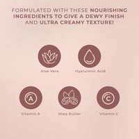 LUNA BY LISA JORDAN LUNA Silk Foundation in WARM TAN Shade - Contains Hyaluronic Acid, Vitamin C & A, Aloe Vera, and Shea Butter - Brightening Dewy Foundation Makeup - Hydrating Cream Foundation for Dry Skin