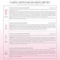 LAIKOU SkinCare Gift Set, JAPAN SAKURA Skin Care Sets & Kits with Cleanser, Face Serum, Eye Cream, Face Cream-Facial Gift Kit for Women/Teenage Girls Mom Daughter Birthday TSA-friendly Sizes 4pcs