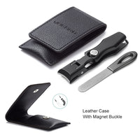VOGARB Toe Nail Clippers for Thick Nails, Large Wide Jaw Opening Toenail Clippers with Toenail File Heavy Duty Fingernail Cutter No Splash for Men Women Adult Seniors (Black with File)