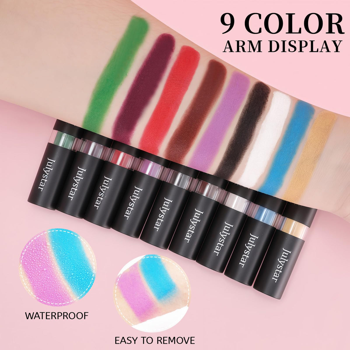 YBUETE Black Cream Blend Stick, Safe and Professional SFX Face Body Paint Stick ,Makeup Face Lip Painting for Sports Festival Halloween Football Adult Festival Theater Performance Party Cosplay