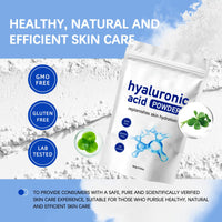 Generic 2pcs Hyaluronic Acid Powder Pure, Natural Hyaluronic Acid Powder for Face, DIY Low Molecular Face Mask, Micro Ingredients Facial Serum, Deep Hydrating & Smooths Wrinkles, 100g*2