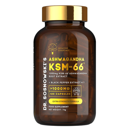 Dr. Sosnowski's BioActive KSM-66 Ashwagandha Capsules | 1050mg KSM-66 Ashwangandha with Black Pepper Extract, Extra Strength Formula (120 Capsules)