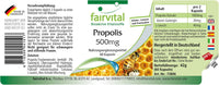 Fairvital | Bee propolis capsules - 500mg - HIGH DOSAGE - 3 x 60 capsules