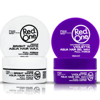 Redone RedOne Hair Styling Aqua Wax Bright White & Violetta 2x 150 ml | Edge Control | Ultra Hold | Gel Wax | Men & Women Hair Wax | Lime & Peach Scent | Maximum Control