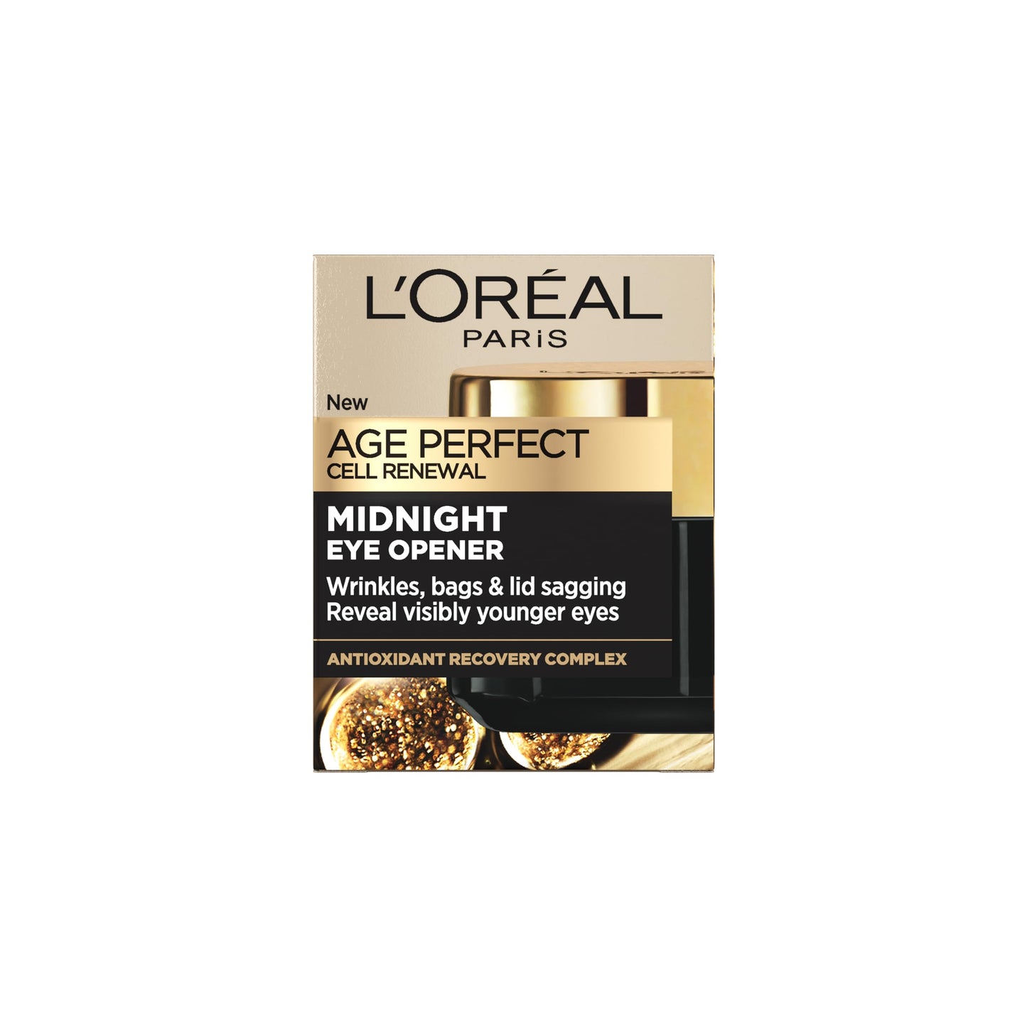 L'Oréal Paris Age Perfect Cell Renew Midnight Eye Cream, Antioxidant Recovery Complex, Vitamin E and Fermented Black Tea, reveal visibly younger eyes, 15ml