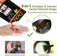 NATUREGURU Black Hair Shampoo Instant Black Natural Ingredients Hair Dye Shampoo Semi-Permanent Black Hair Color Easy to use Long lasting