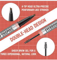 SONGVISON Eyebrow Pencil with Eyebrow Gel,Eyebrow Pencil 2-in-1 Microblading,2024 New 3D Eyebrow Tint Styling Cream Waterproof and Sweat Proof Keeps Your Makeup Non-Fading (#02 Dark brown)