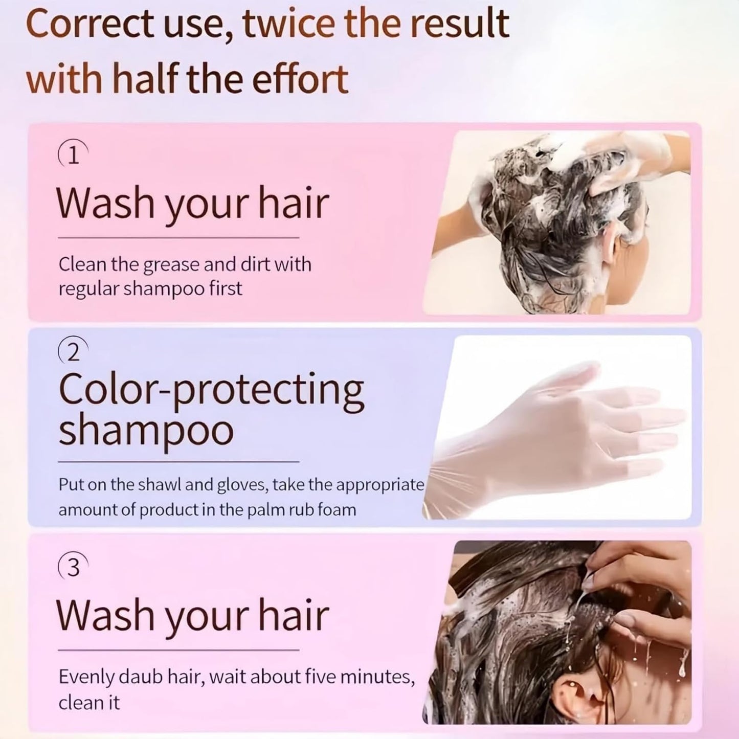 Mubuni Hair Care Instant Dye Shampoo,Polar Hair Dye Shampoo Women 3-In-1 Sha/mpoo for Color Hair,Instant Herbal Coloring Sham/poo,Hair Care Dye S/hampoo,Easy to Use Shampo/os Dy/e,Long Lasting(Red)