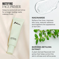 Mii Cosmetics Mattifying Shine Control Face Primer | Oil Control Base Primer | Pore Minimiser and Blurring Primer with Niacinamide | Makeup Primer for Long-Lasting Foundation Wear | 30ml