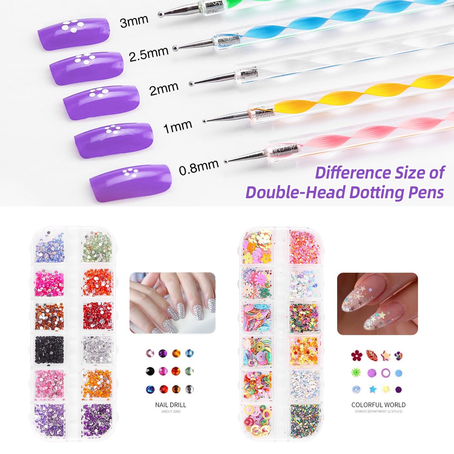 DouborQ Acrylic Nail Kit with Electric Nail Drill U V Nail Lamp Nail Art Tools Starter Set Acrylic Nail Art Supplies for Beginner with Everything (-27)