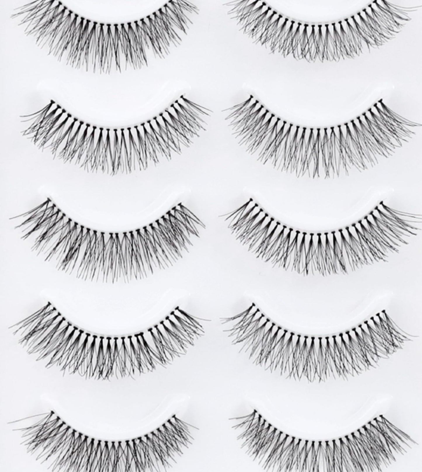 10 pairs Natural False eyelashes 3D Fake Lashes 100% Handmade Short Soft Reusable Eye Lash Transparent Strip Lashes Natural looking eyelash by EMEDA (Natural False Lashes 07)