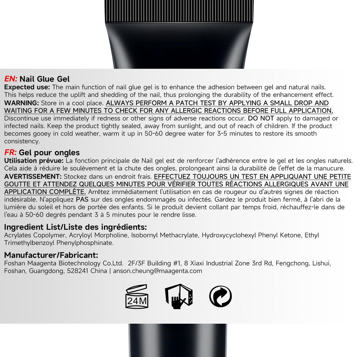 Nicedeco Nail Glue Gel 22ml, Gel Nail Tips Glue, Clear, High Viscosity, Multi-functional, Strong Adhesion, Easy to Use, Long-lasting, Upgraded Formula