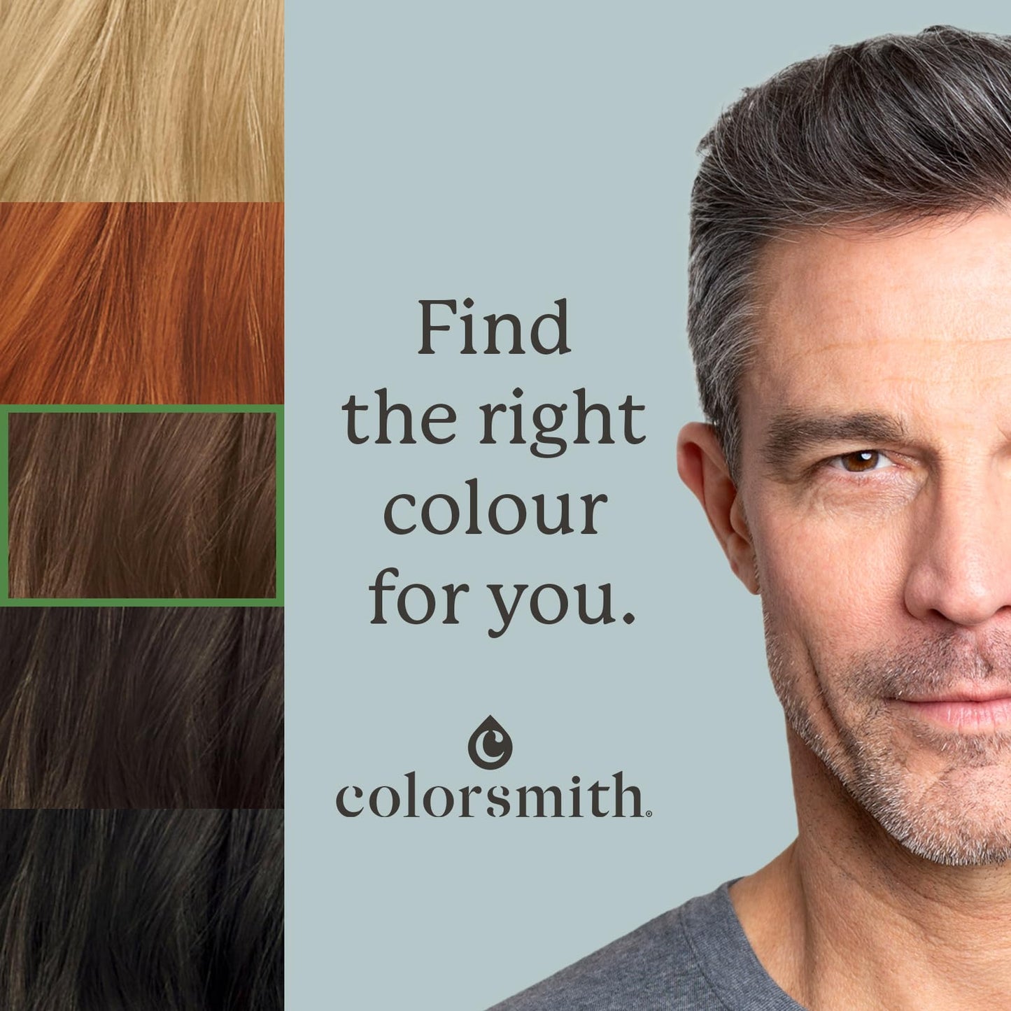 colorsmith Colorsmith Hair & Beard Colour for Blending Greys 2 pack, Ammonia-Free Complete Men’s At-home Beard & Hair Dye Kit, Professional-grade Demi-Permanent Hair Colour (Medium Brown 5.0)