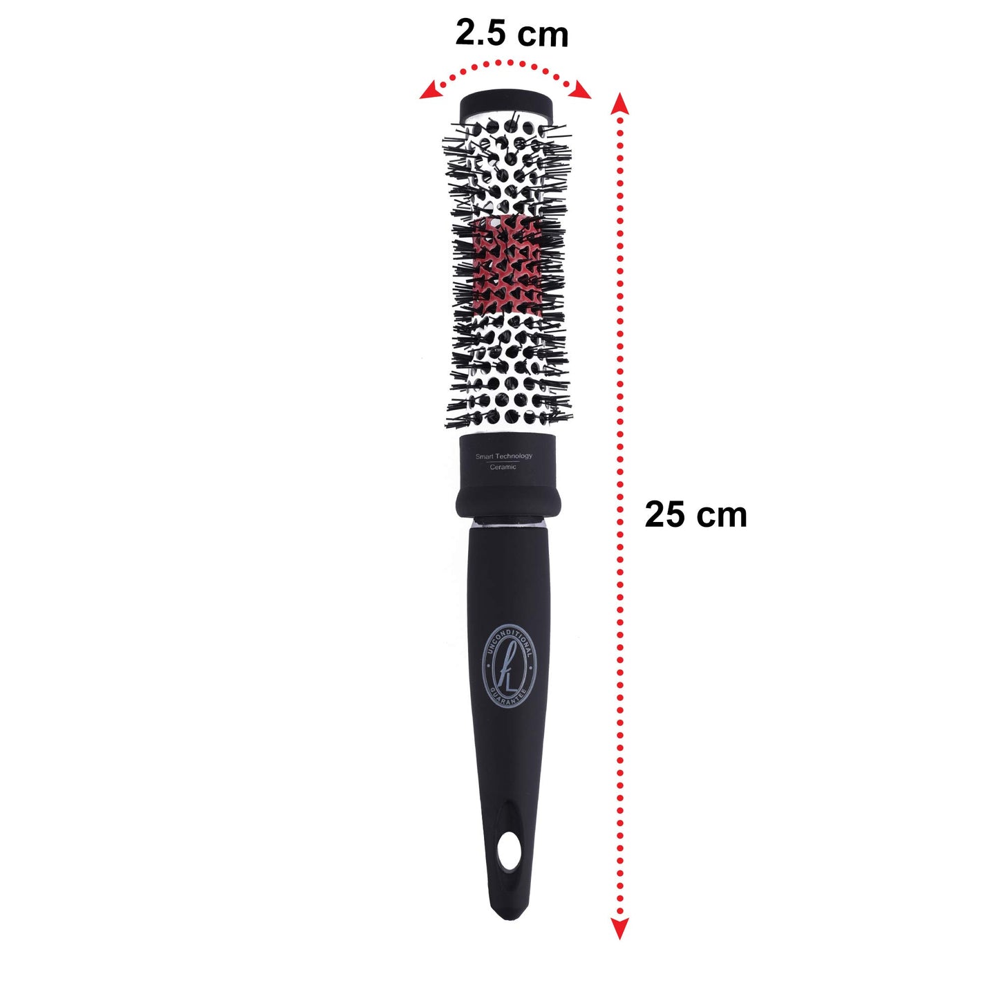 Fine Lines Ceramic Hairbrushes by Finelines - Eliminates Frizz and Flyaway Hairs - Protects Hair from Heat using our Thermochromic Technology (Small Round Brush)
