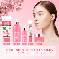 5PCS Rose Skincare Set - Skin Care Sets & Kits - Gift For Women With Cleanser,Eye Cream,Facial Toner,Facial Serum,Face Cream - Gifts For Teenage Girls - Pamper Gifts For Women for Deep Hydration