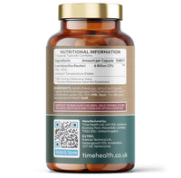 Time Health Lactobacillus Reuteri – 6 Billion CFU – 90 Capsules – Shelf Stable L Reuteri – GMP – UK Made Supplement