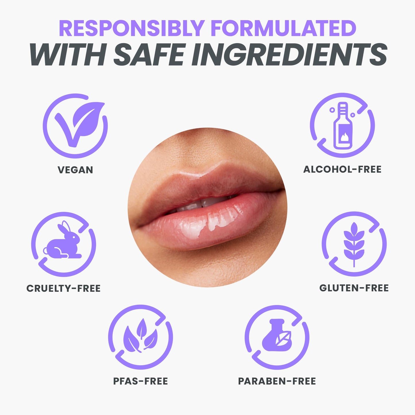Wonderskin Lip Oil Rehab Serum - Hydrating and Moisturizing Clear Serum for Dry Lips - Natural, Vegan and Non-sticky (Clear)