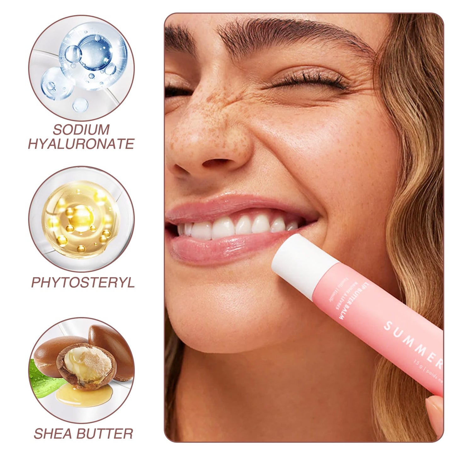 FunnAura 6 PCS Summer Lip Butter Balm Set, Moisturizing Tinted Lip Balm Anti-cracked Plumping for Women Men