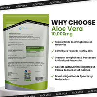 NutriVolv Aloe Vera 10,000mg - 120 Tablets | Natural Skincare, Colon Cleanse & Digestion Support | Detox & Immune Boosting Supplement | High Strength Aloe Vera Extract