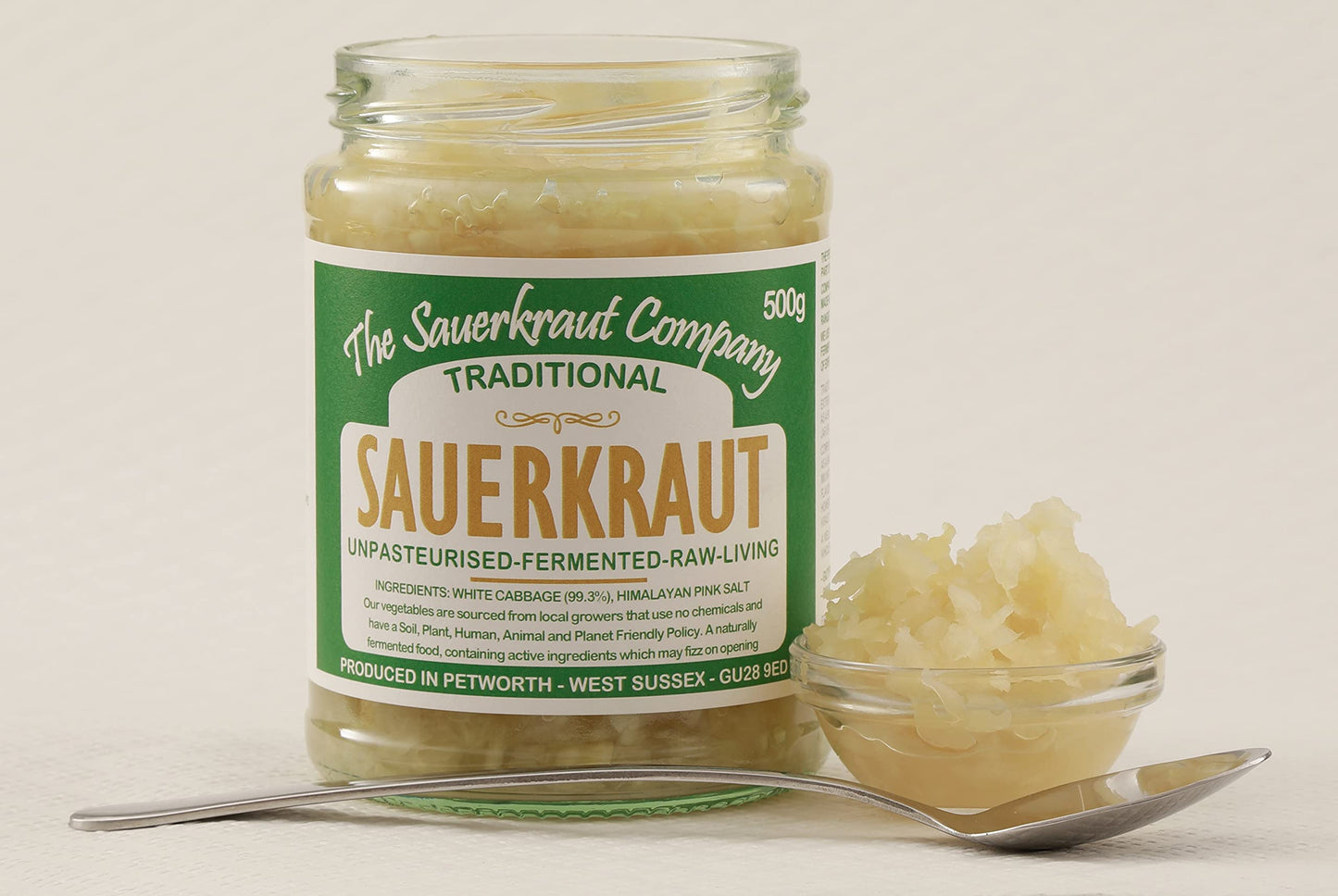 The Sauerkraut Co. Award Winning Traditional Sauerkraut (6x500g). Packed Full of Pro-Gut Living Bacteria (Unpasteurised), Vital Vitamins & Minerals