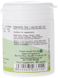 Bio Nutrition E400 + Selenium - Antioxidant and Immune Vitamin and Mineral - 60 vegi-tabs