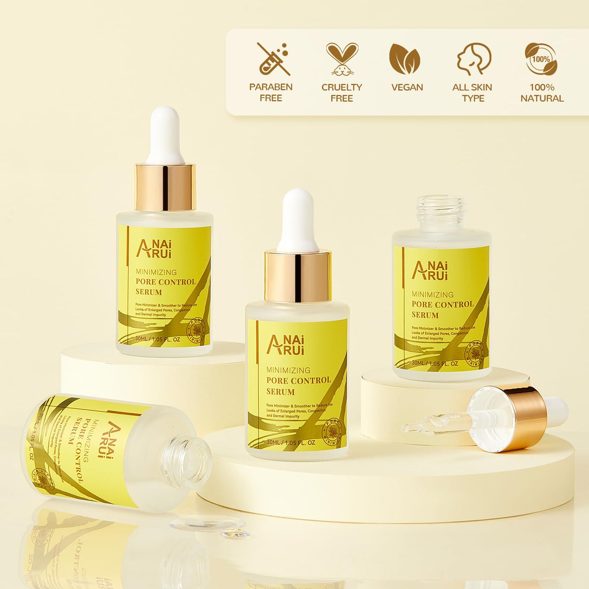 ANAI RUI ANAiRUi Pore Minimizer Serum, Pore Minimizer & Reducer, Pore control, Minimizing, Shrinking, Tightening Pores, 100% Vegan, 30ml