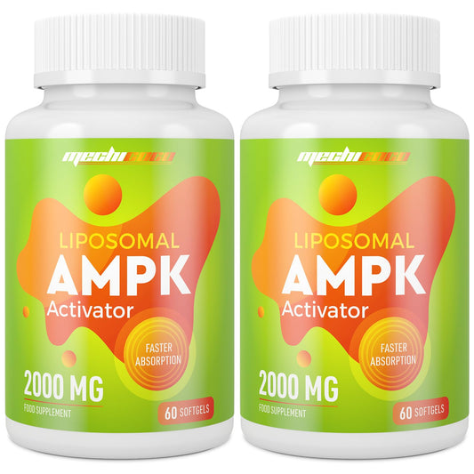 Mechicoco Liposomal AMPK Activator Capsules 2000 mg(2 Package),6-in-1 Formula with Quercetin Dihydrate, Resveratrol and Cinnamon Bark, for Antioxidant Support and Cellular Regulation, NO Soy,NO Gluten