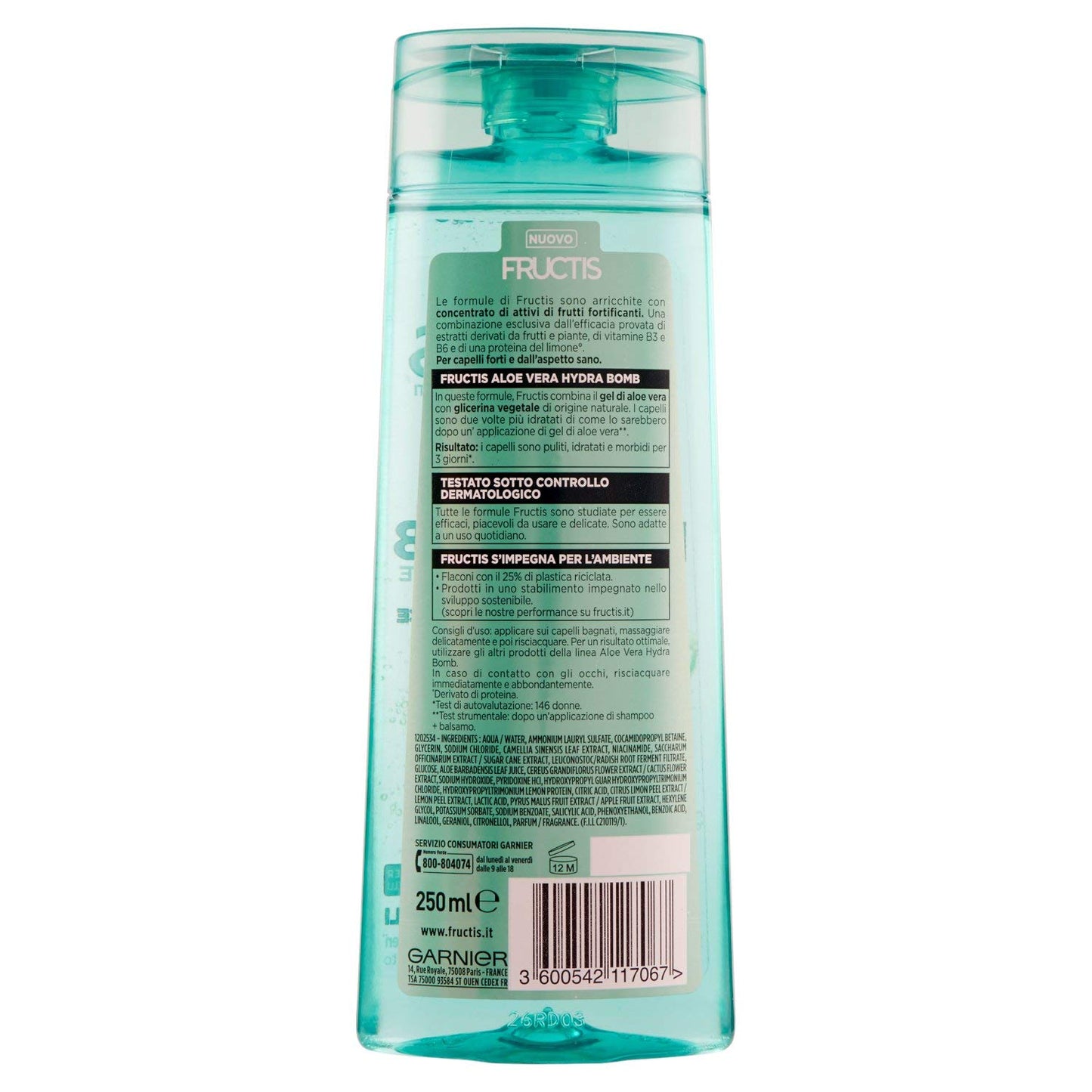 Garnier Fructis Hydra Bomb Shampoo Aloe Vera 250ml