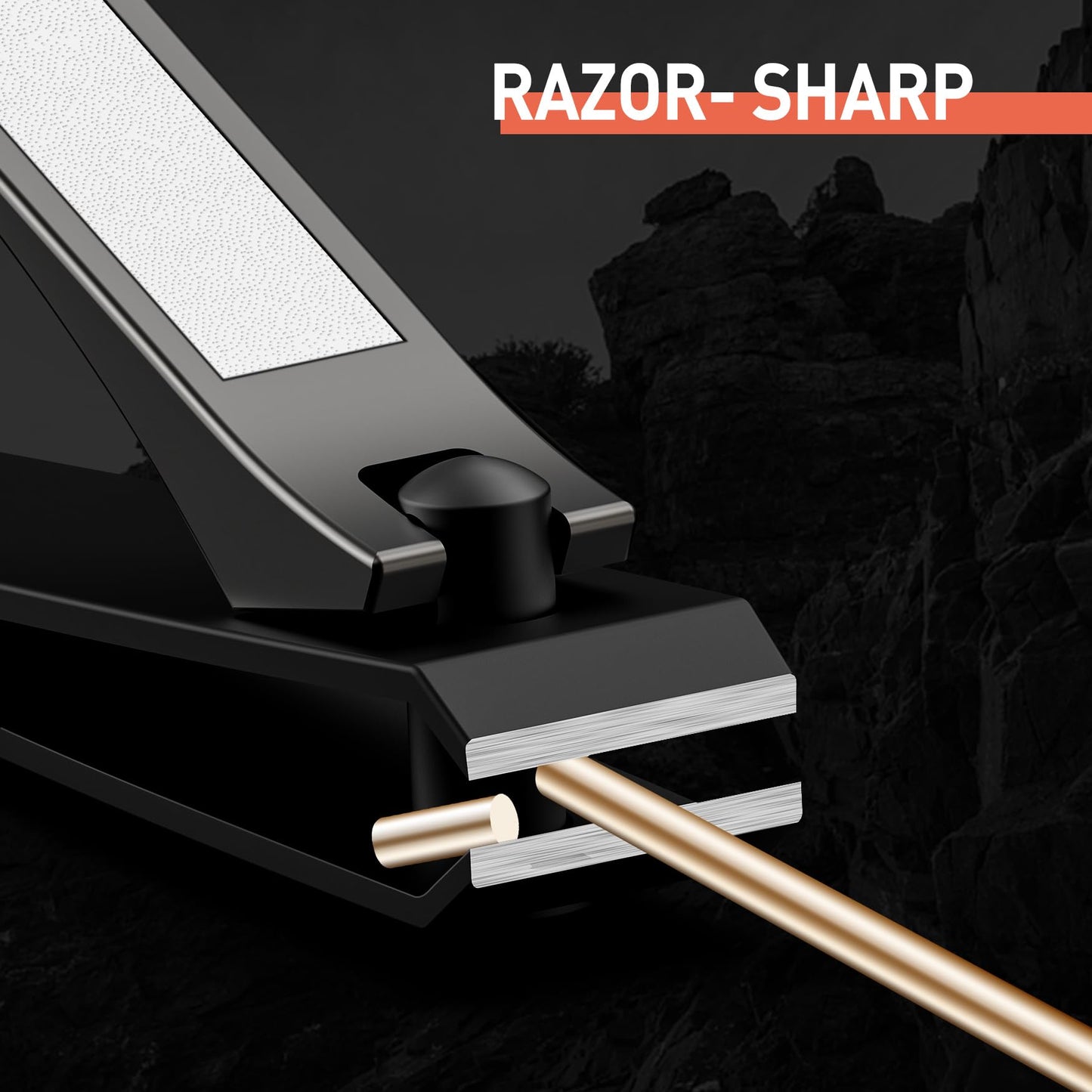 BEZOX Nail Clippers 2pcs Set - Straight Blade Toenail Clipper and Curved Blade Fingernail Clippers - Premium Nail Trimmer Cutter for Thick Nails and Ingrown Toenails